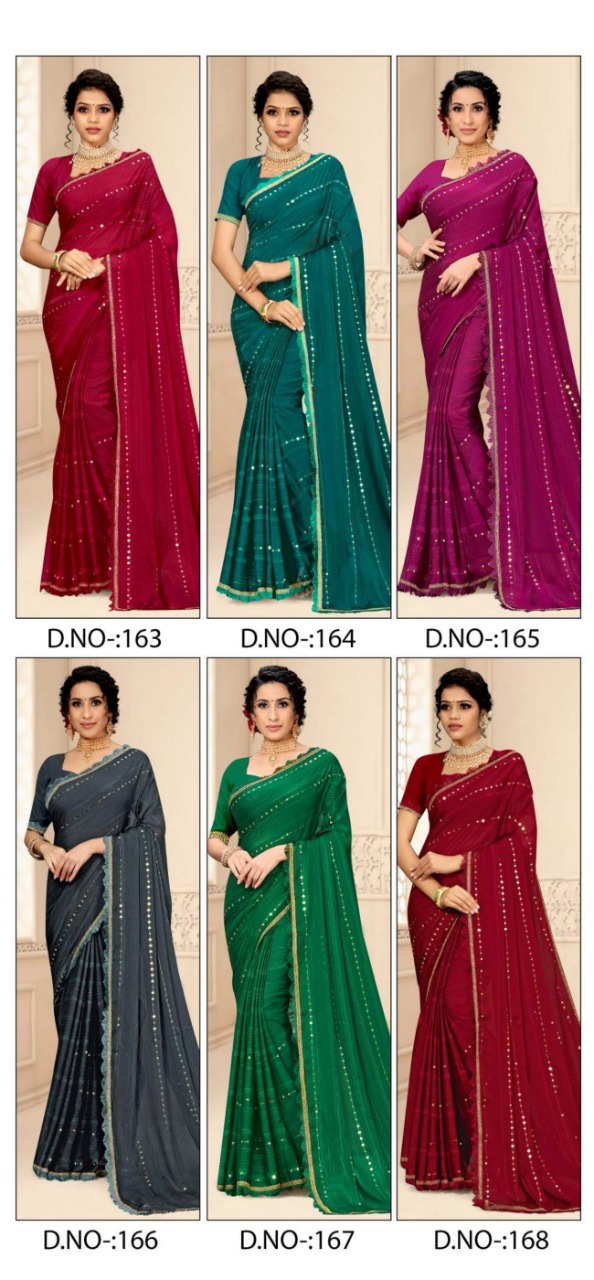 Ynf Navyasa New Exclusive Wear Sequence Georgette Fancy Sarees Collection 